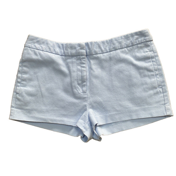Zara Basic Women's M LIGHT BLUE Short Shorts Side Seam Pockets Textured Cotton - Picture 1 of 8